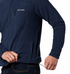 Navy blue jacket with Columbia logo on a white background