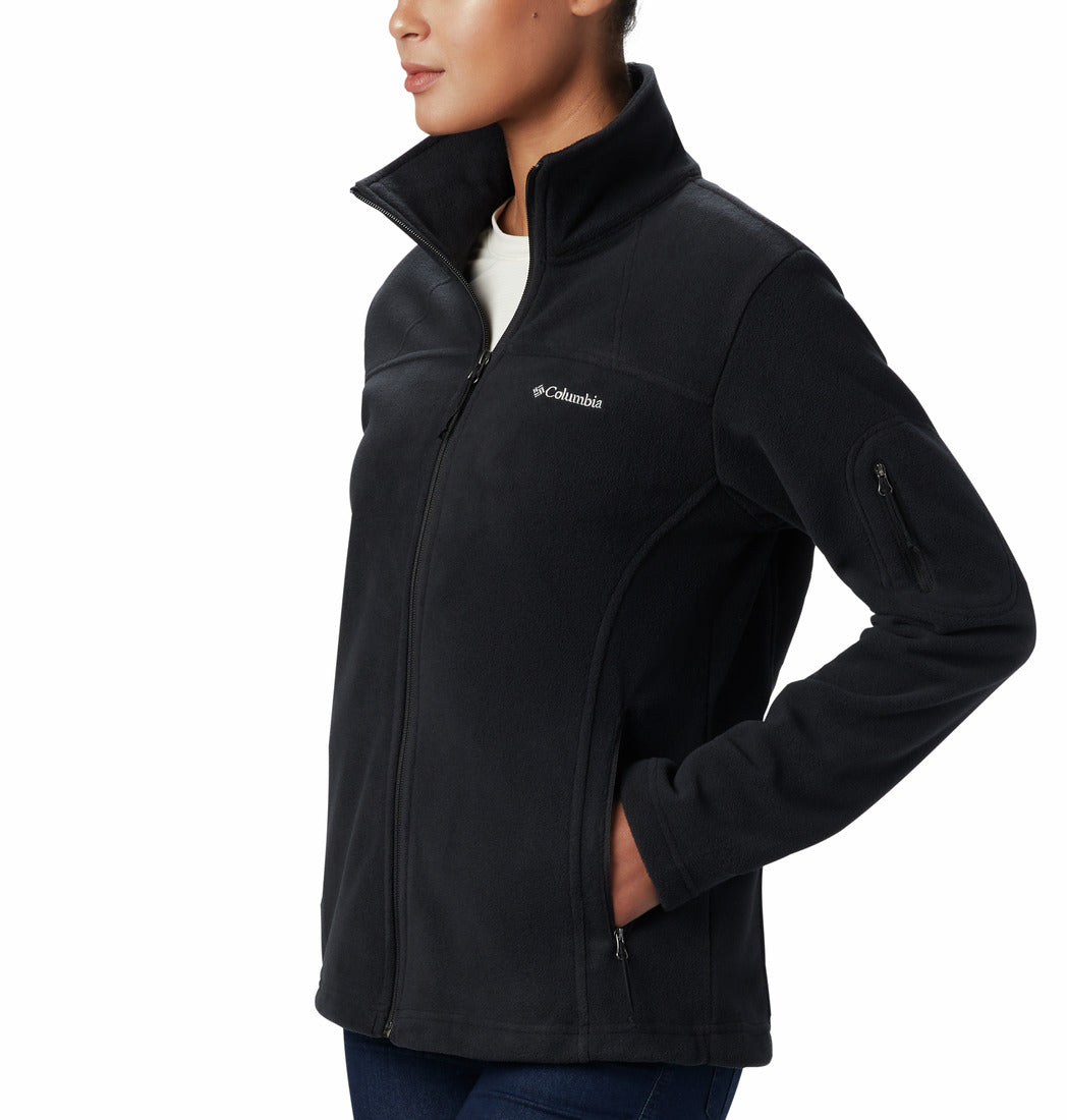 Black jacket with Columbia logo on a white background