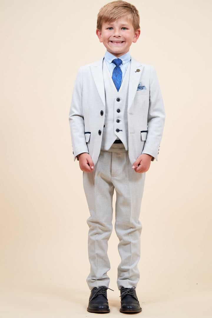 Bromley Boy Three Piece Stone Colour Suit