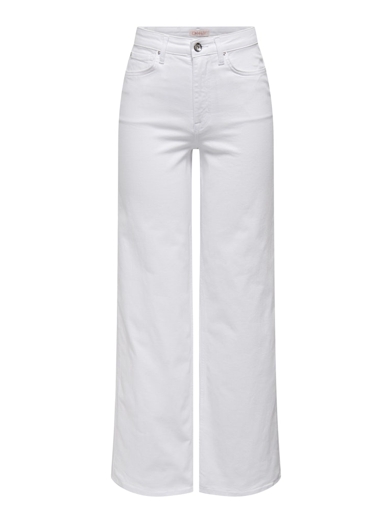 ONLY Madison white high waist wide leg denim jeans front view