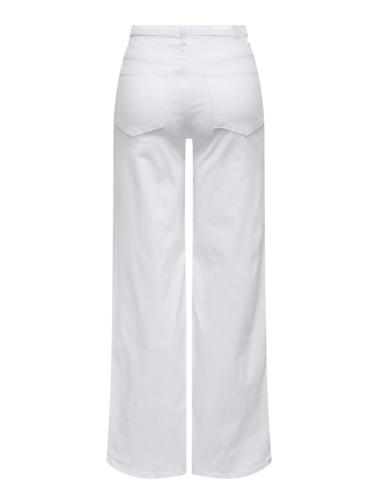 ONLY Madison white high waist wide leg denim jeans back view