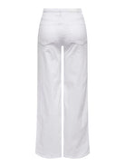 ONLY Madison White High Waist Wide Leg Denim Jeans WHITE close up view