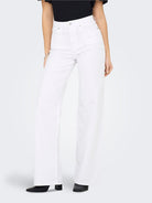 ONLY Madison White High Waist Wide Leg Denim Jeans WHITE detail view