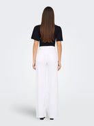 ONLY Madison White High Waist Wide Leg Denim Jeans WHITE back view
