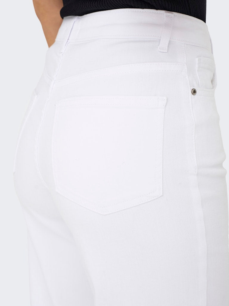 ONLY Madison white high waist wide leg denim jeans back pocket detail