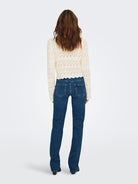 ONLY Elke Life Pullover Knit in Birch back model view