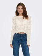 ONLY Elke Life Pullover Knit in Birch front model view