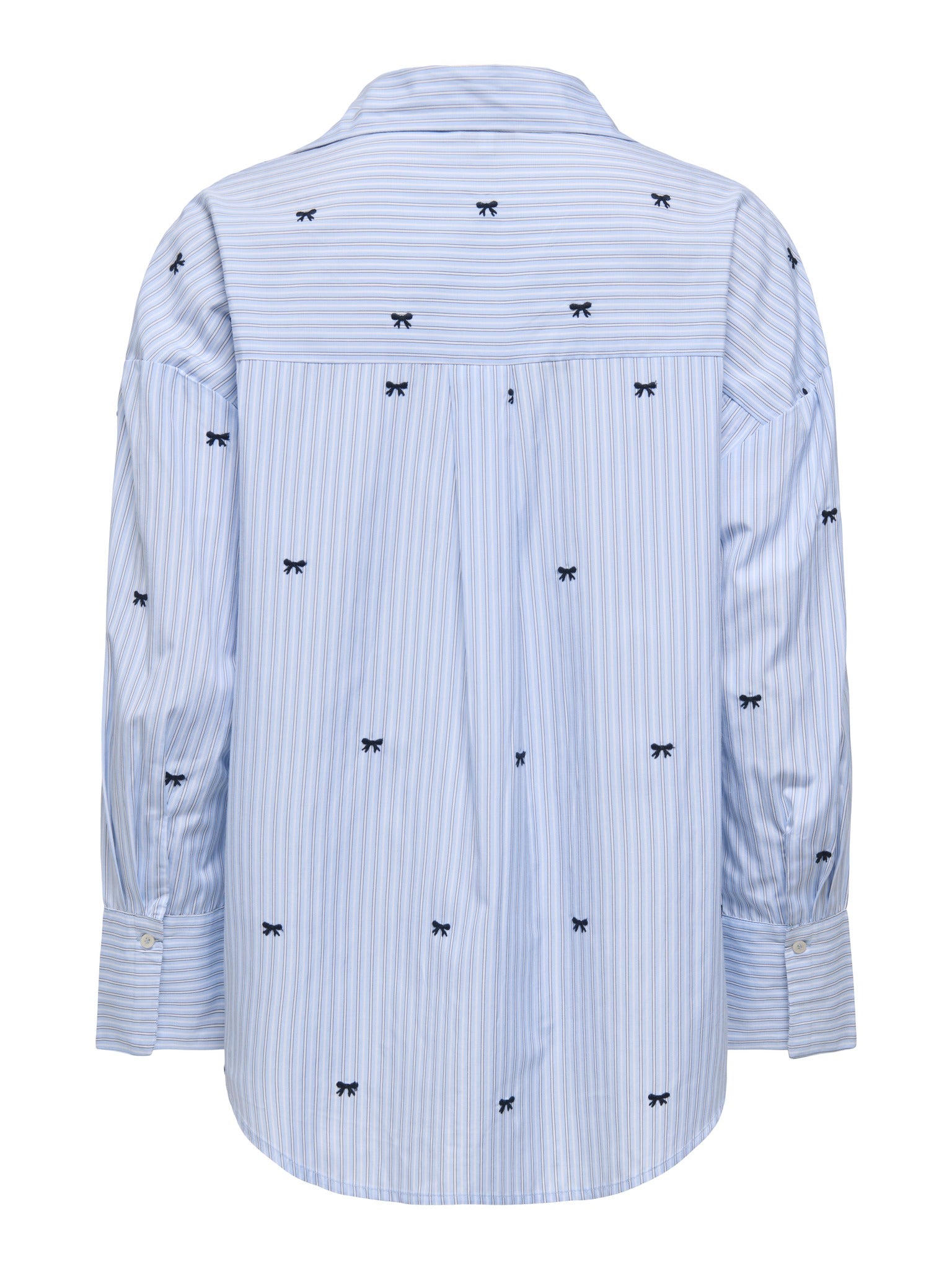 ONLY Oregon Zeidi Long Sleeve Bow Shirt Wvn - Serenity - ghost back view