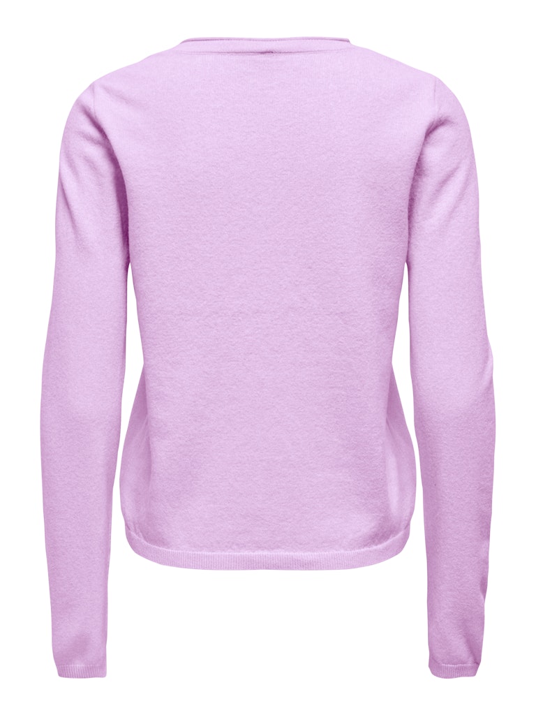 ONLY Loyal V-neck Pullo Knit- Super Pink / Melange Super Pink/Melange flat front view