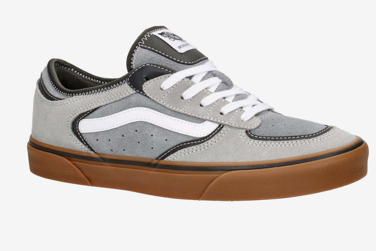 Vans Rowley Classic frost grey trainers pair front angle view