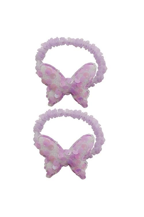 Girl's Purple 2 Pack Butterfly Set-Front View
