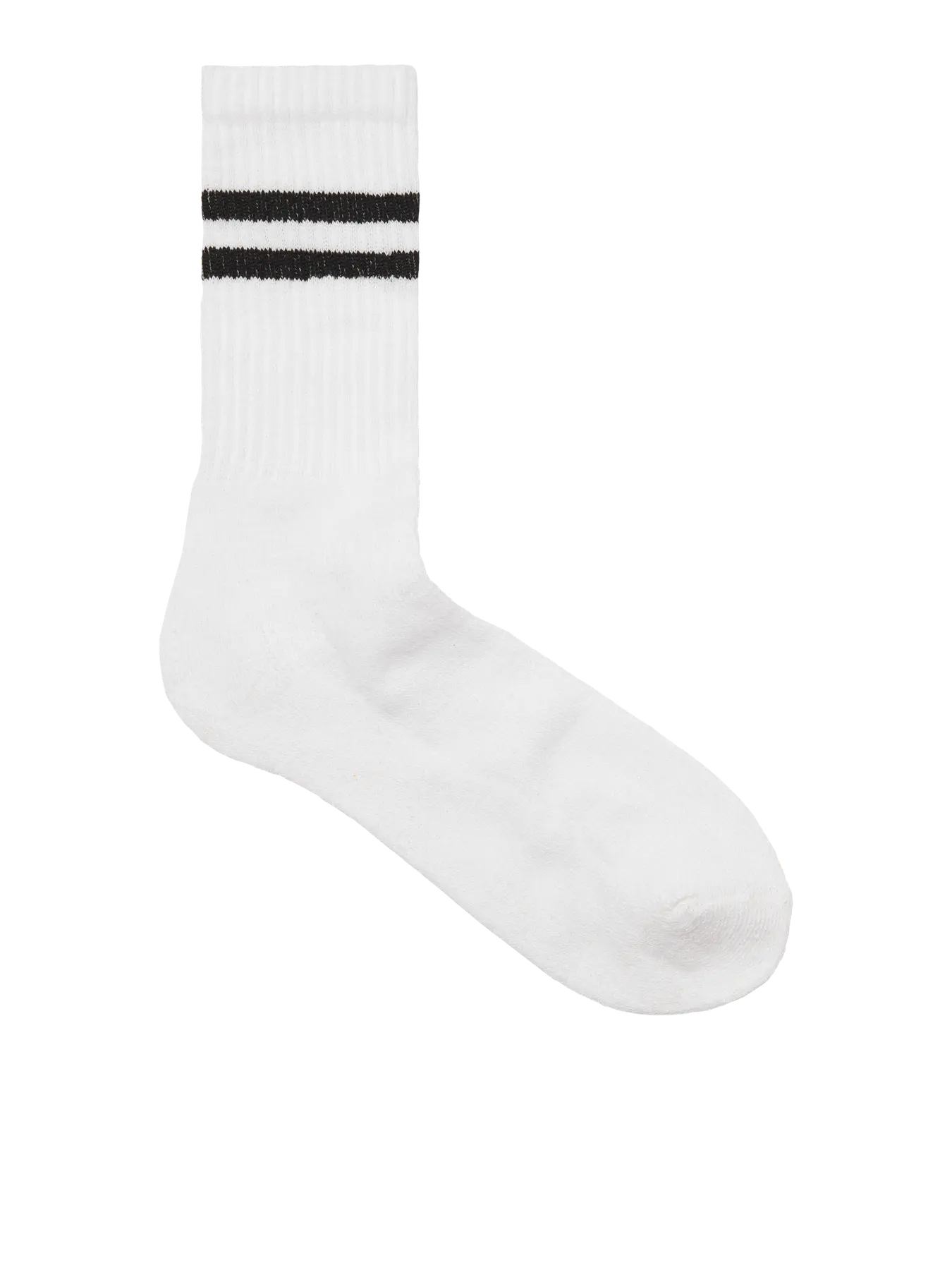 JACK & JONES Regen Sports Sock in White with black stripe single sock view
