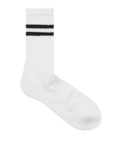 JACK & JONES Regen Sports Sock in White with black stripe single sock view