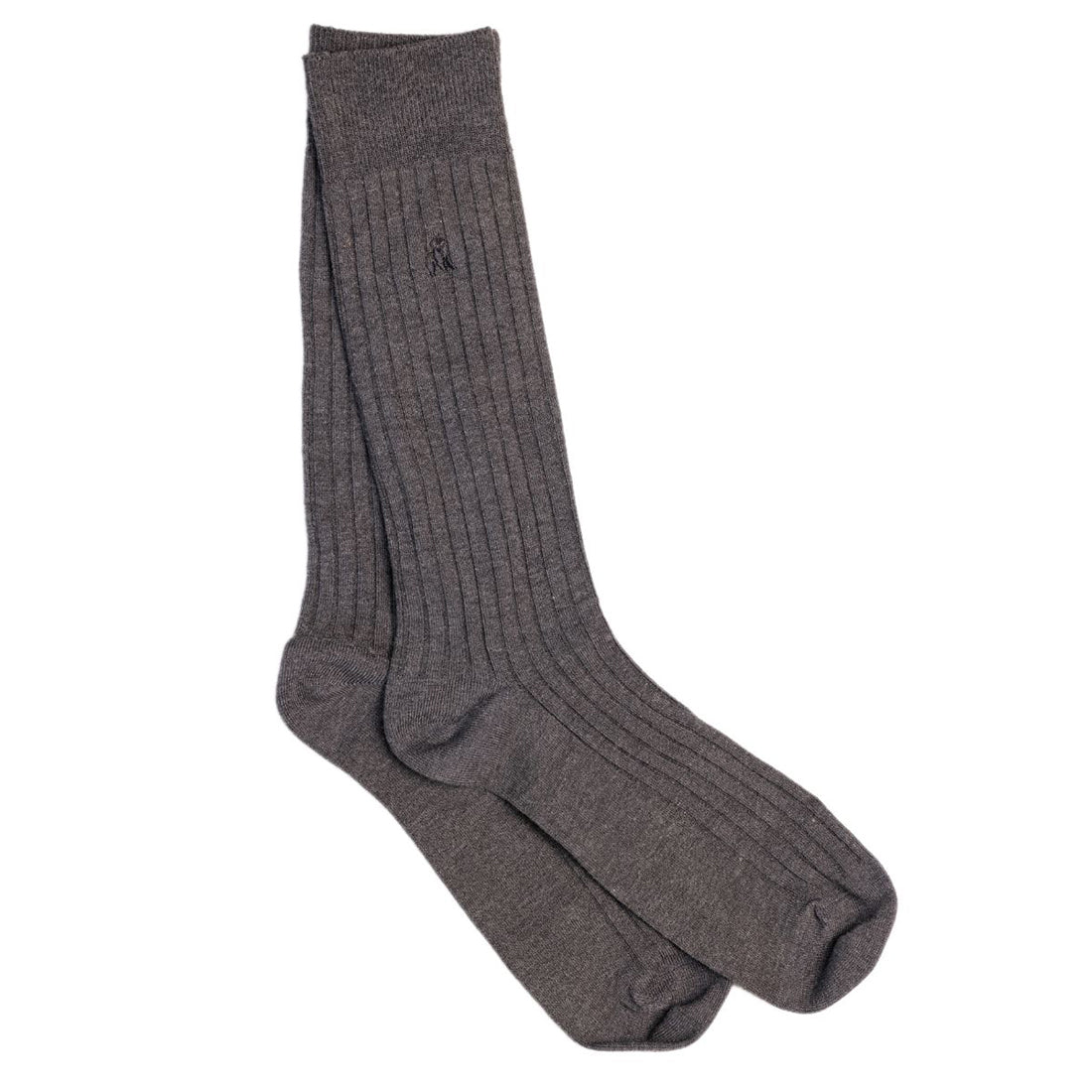 Swole Panda Marl Grey Bamboo Socks Grey front view