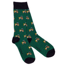 Swole Panda Tractor Bamboo Socks Green front view