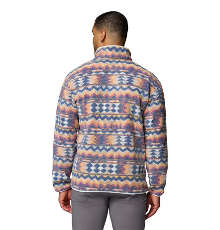 Mens Helvetia™ II Printed Half Snap Fleece-Sea Salt/Retrotree