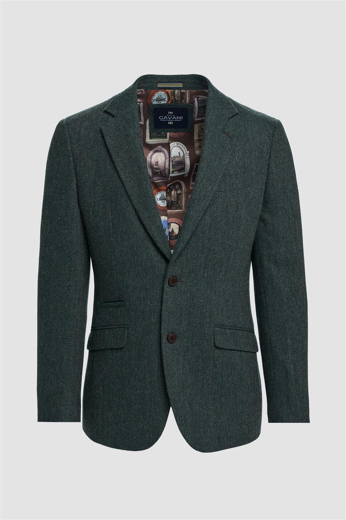 House of Cavani Thomas Lush Olive Blazer Lush Olive detail view