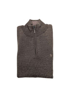 Men's Tom Penn 1/4 Zip Knit - Brown-Front View