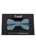 Zazzi Boys Mint/Blue Bow & Pocket Square Mint/Blue front view