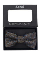 Zazzi Boys Brown/Blue Bow & Pocket Square Brown/Blue detail view