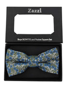 Zazzi Boys Sage / Blue Bow & Pocket Square Sage / Blue detail view