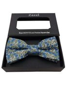 Zazzi Boys Sage / Blue Bow & Pocket Square Sage / Blue model front view