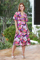 RANT & RAVE LADIES Angela Pink Midi Dress PINK front view