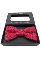 Zazzi Boys Red Floral Bow & Pocket Square Red detail view