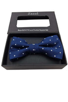 Zazzi Boys Navy Polka Dot Bow & Pocket Square Navy detail view