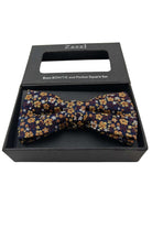Zazzi Boys Rust/Burgundy Floral Bow & Pocket Square Rust/Burgundy detail view