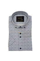 6TH SENSE 6th Sense Navy/Tan/White Short Sleeve Shirt Navy/Tan/White front view