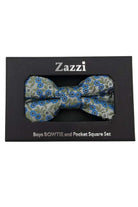Zazzi Boys Sage / Blue Bow & Pocket Square Sage / Blue front view