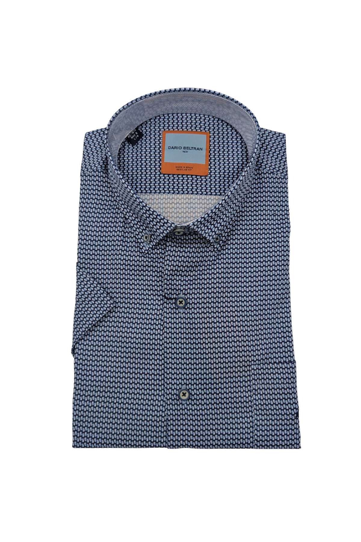 DARIO BELTRAN Coger Navy/Blue/White Short Sleeve Shirt Navy/Blue/White front view