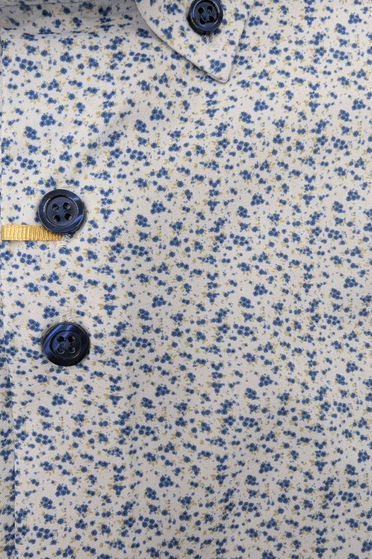 Men's 6th Sense Navy/Tan/White Shirt-Close Up