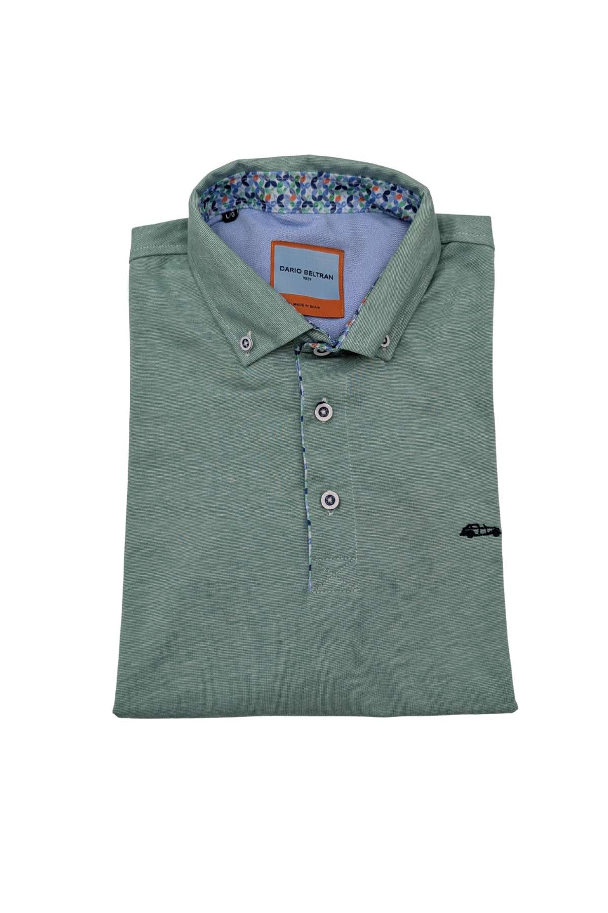 DARIO BELTRAN Dario Beltran Algodon Green Plain Polo Green front view