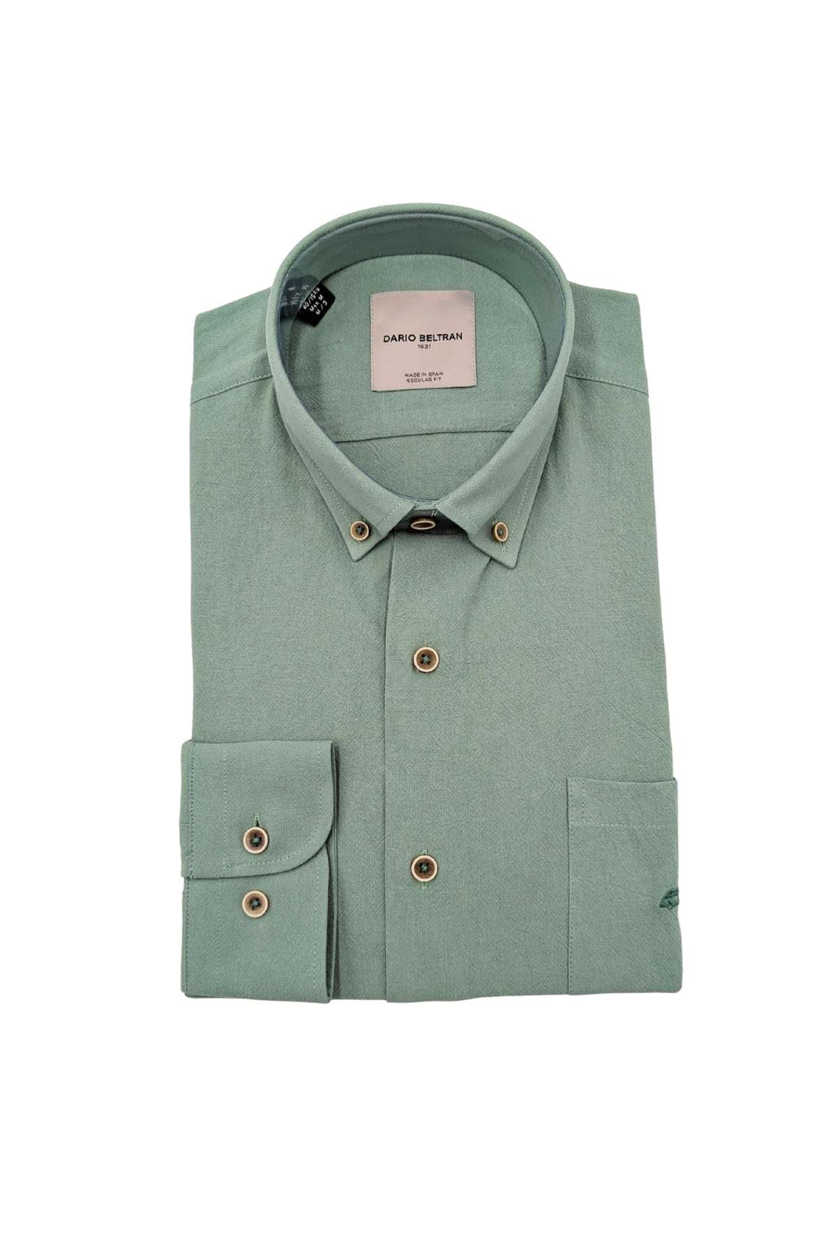 DARIO BELTRAN Ropa Long Sleeve Light Green Shirt Light Green front view