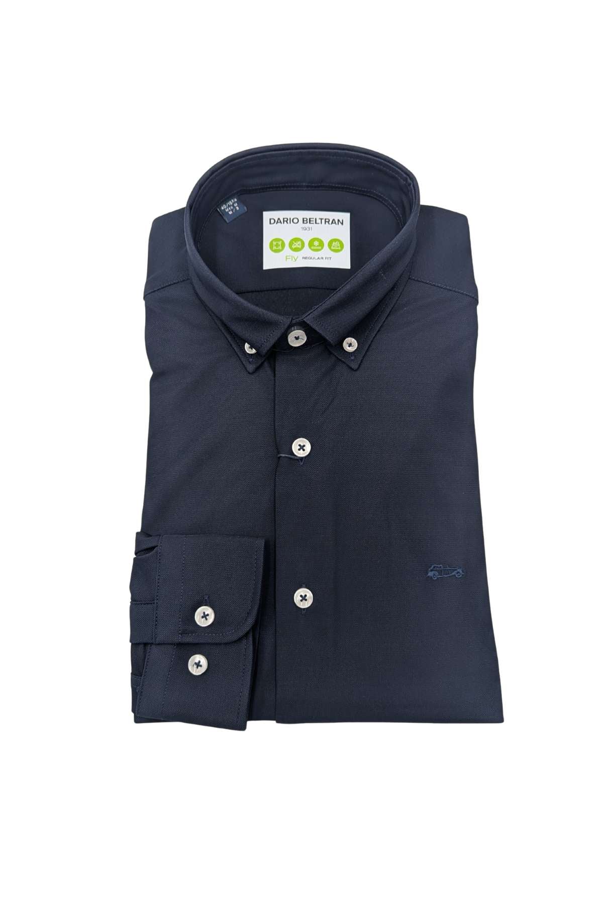 Men's Anillos Navy Long Sleeve Shirt-Front View