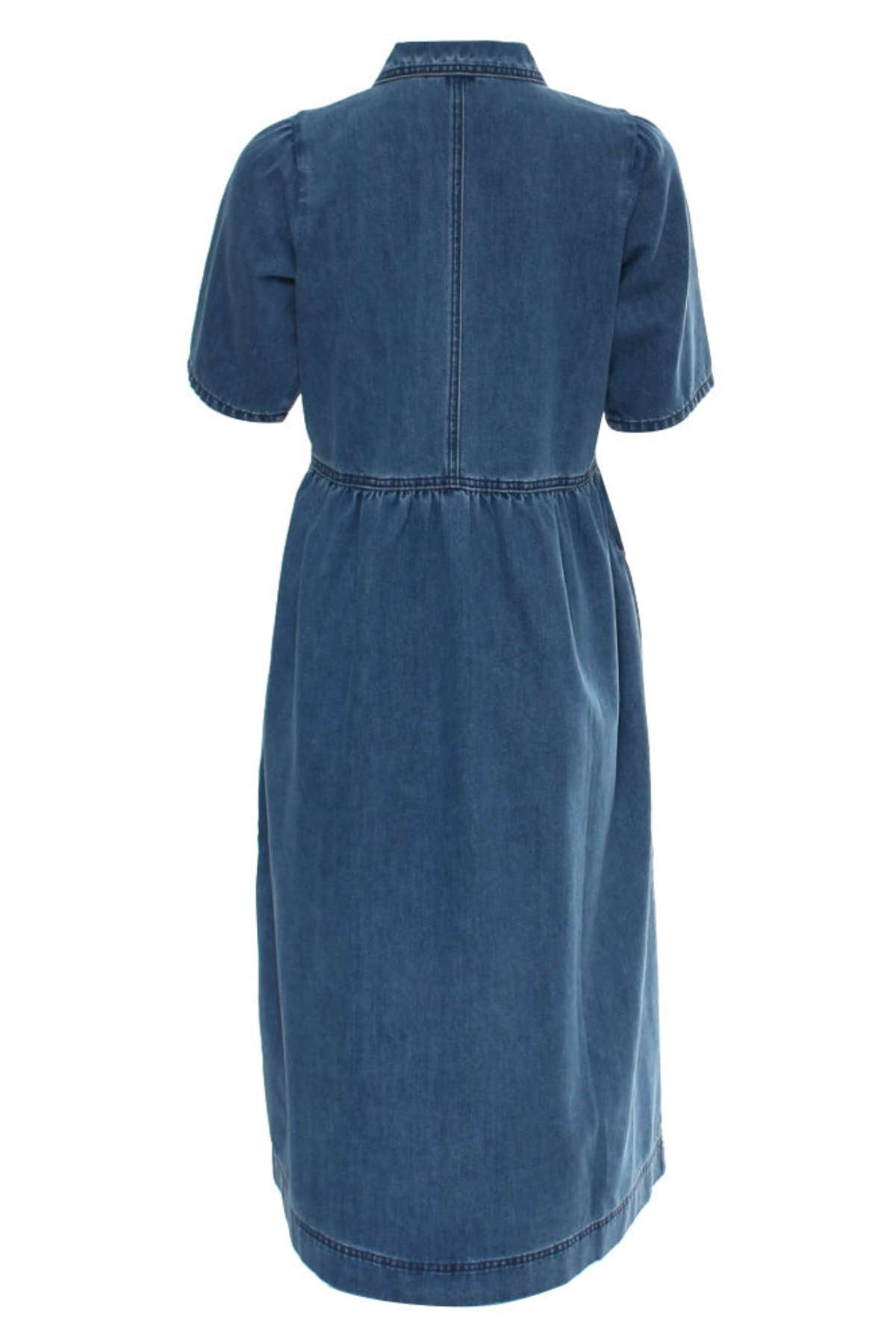 Ladies Jade Mid Blue Dress-Back View
