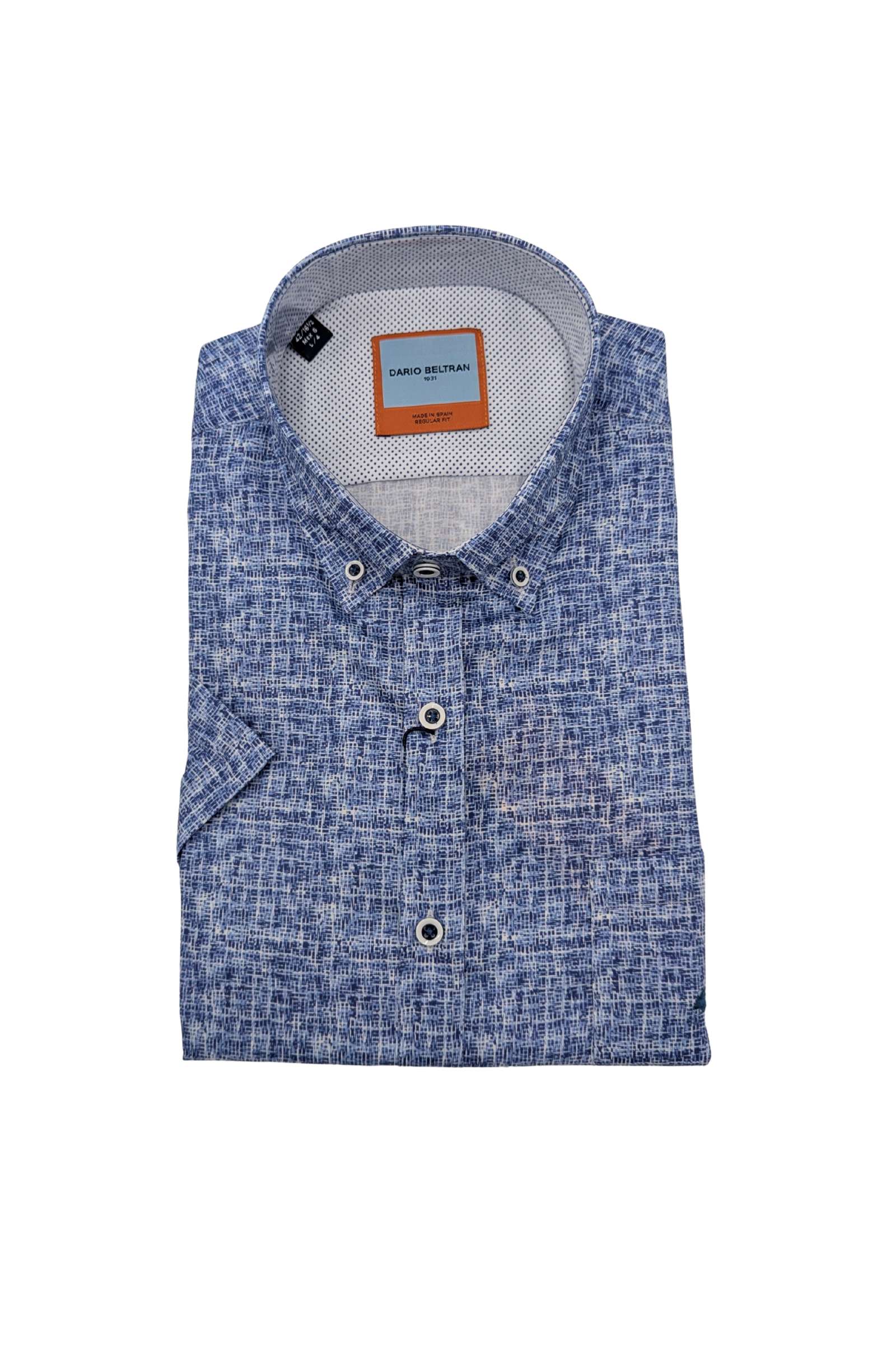 DARIO BELTRAN Amiga Navy/White Short Sleeve Shirt Navy/White front view