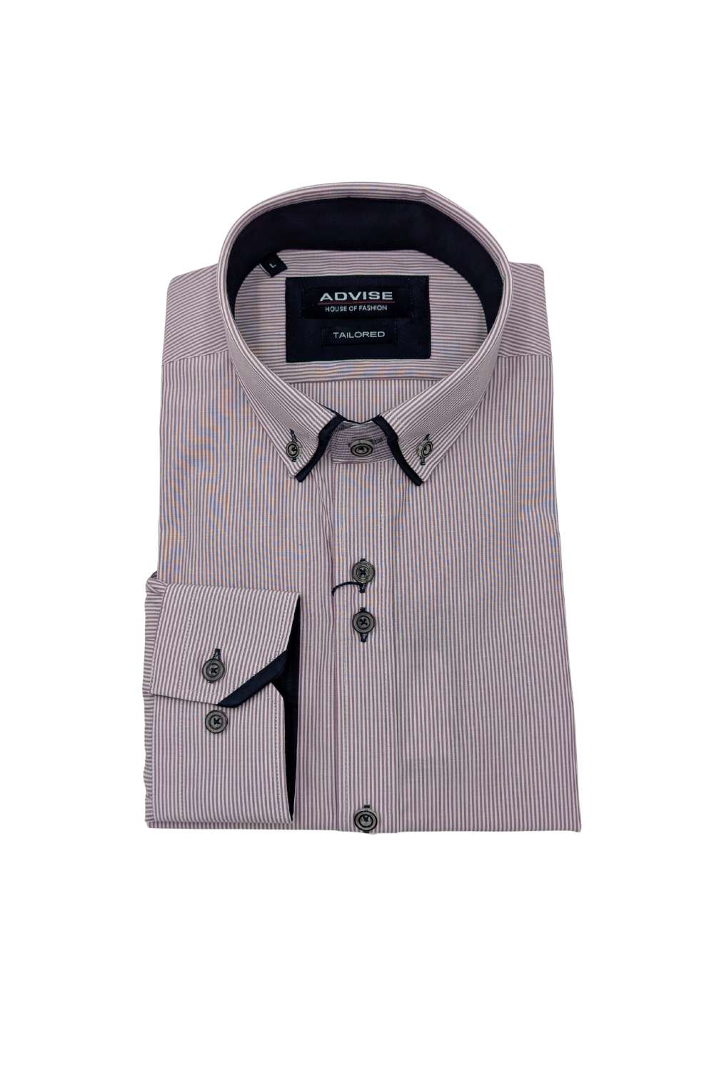 Advise Advise Double Collar Lilac Strip Shirt Lilac front view