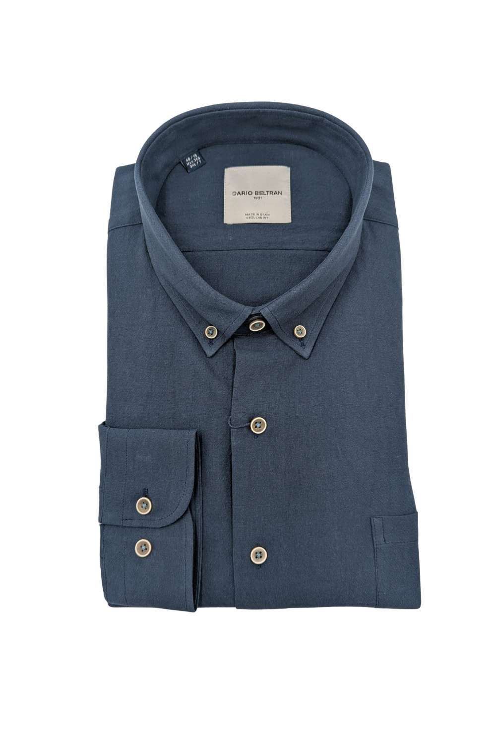 Men's Ropa Long Sleeve Navy Shirt-Front View