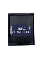Black men's leather wallet in presentation gift box