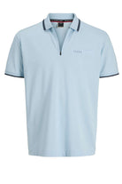 JACK JONES CORE Fusion Branding Polo Zip Short Sleeve-Omphalodes Omphalodes front view
