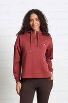 Ladies Relax & Renew Paige  Terracotta Half Zip-Closer View of Front