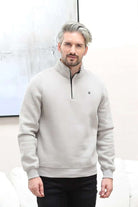 Kenrow Wesley Half Zip Putty closer view of front