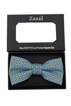 Zazzi Boys Mint/Blue Bow & Pocket Square Mint/Blue model front view