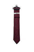 Men's Burgundy Paisley Tie & Pocket Square