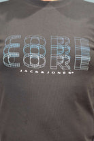 Men's Fusion Big Branding Black Tee--Close Up View