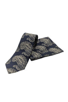 Navy Gold Paisley Tie & Pocket Square