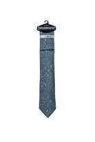 Mens Aqua Paisley Tie & Pocket Square